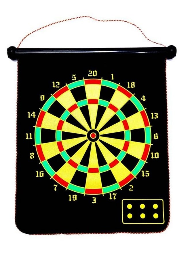 VGRASSP 15 Inch Magnetic Dart Board Game for Kids, Double Sided Foldable Dart Board Game Toy for Kids with 4 Free Magnetic Darts