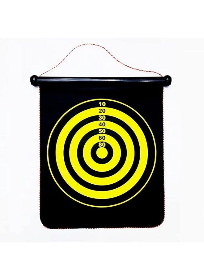 VGRASSP 15 Inch Magnetic Dart Board Game for Kids, Double Sided Foldable Dart Board Game Toy for Kids with 4 Free Magnetic Darts