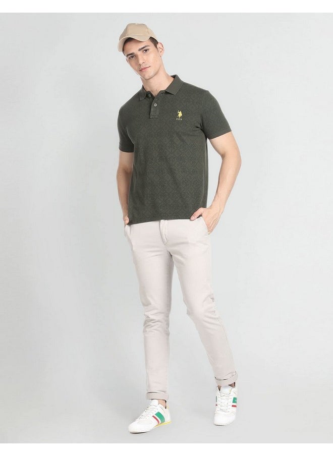 U.S. Polo Assn. Men's Phulkari Slim Fit T-Shirt (UDOEN1POLO123_Olive