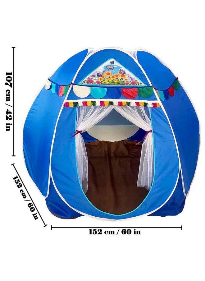 Homecute Hexagonal Igloo Type Foldable Pop Up Kids Tent House, Play Tent House for Kids (Jumbo Size Blue)