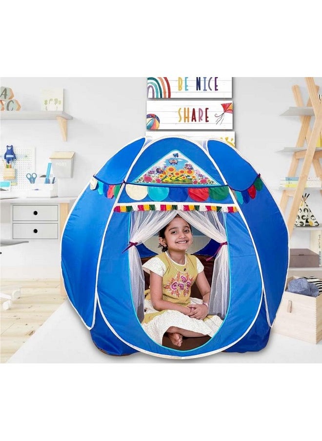 Homecute Hexagonal Igloo Type Foldable Pop Up Kids Tent House, Play Tent House for Kids (Jumbo Size Blue)