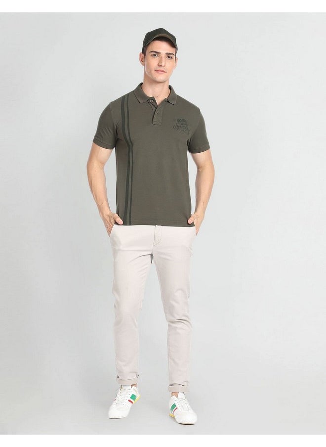 U.S. Polo Assn. Mens Half Sleeve Polo Slim Fit T-Shirts (Udtshs0359_Olive_XXL)