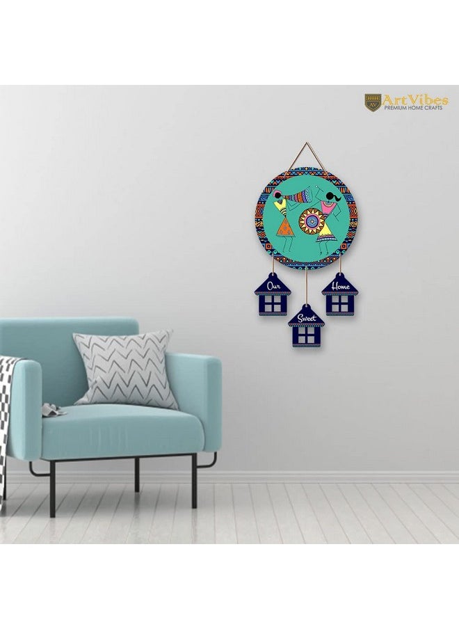 Artvibes Warli Dancing Art Wooden Wall Hanging Decorative Items for Home | Gifts | Wood Wall Hanger | Decoration for Living Room | Artworks | Modern Decor Items (WH_7206N)