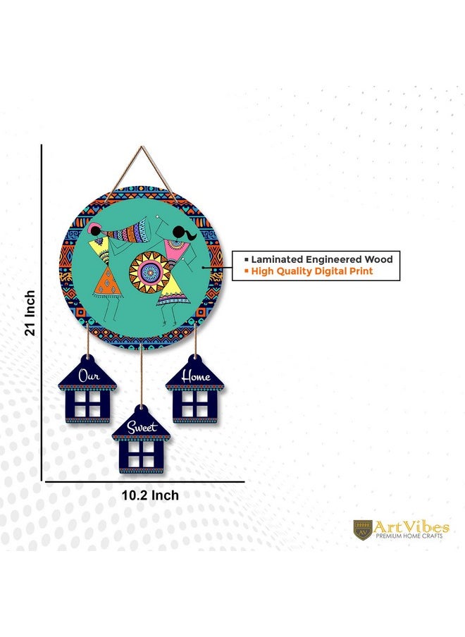 Artvibes Warli Dancing Art Wooden Wall Hanging Decorative Items for Home | Gifts | Wood Wall Hanger | Decoration for Living Room | Artworks | Modern Decor Items (WH_7206N)