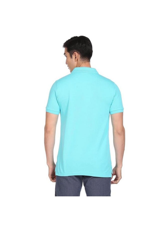 U.S. POLO ASSN. Regular Fit Mens Half Sleeve Polo T-Shirts (Ustshc0054_Lt. Blue_Xl)