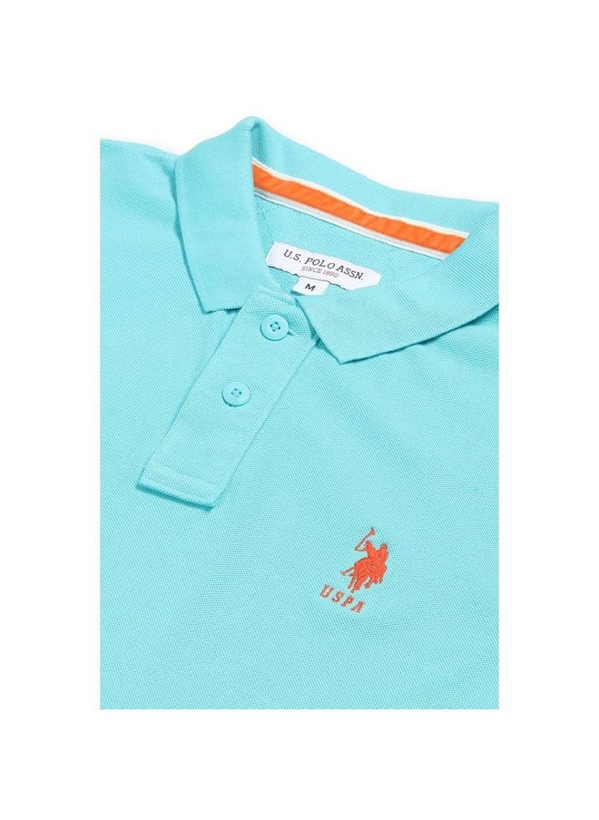 U.S. POLO ASSN. Regular Fit Mens Half Sleeve Polo T-Shirts (Ustshc0054_Lt. Blue_Xl)