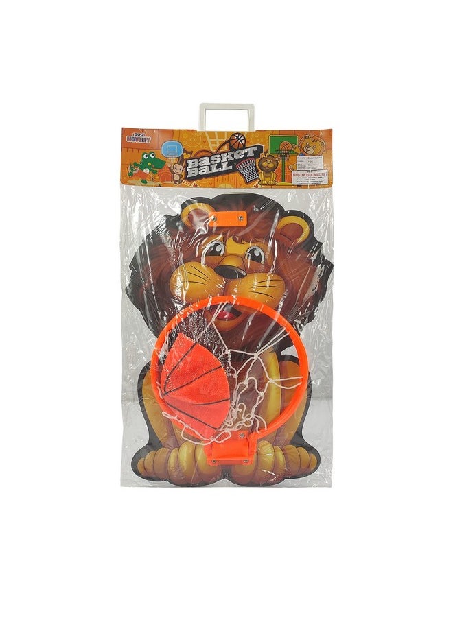 NHR Lion Basket Ball for Kids, Toys for Boys and Girls, Portable Set with Hanging Board, Ring Net, Ball Indoor and Outdoor Games, Good for Pastime Birthday and Return Gift