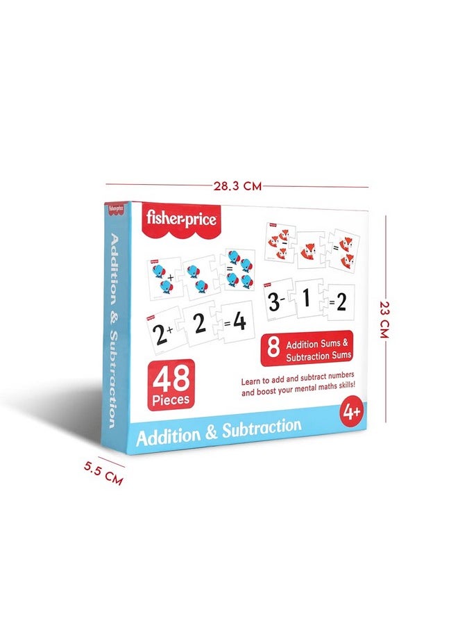 Fisher Price® Addition & Subtraction - 48 Pieces of Puzzles for Kids Age 4+ Years & Above - Learning and Development Puzzles - Fun & Learn with Colorful Puzzles
