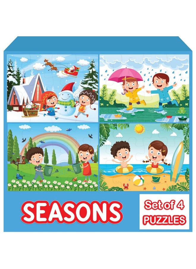 WONDRBOX 12 pcs Season Jigsaw Puzzle for Kids| 4 Puzzles in a Box | Educational Learning Birthday Return Gifts for Kids Ages 3 4 5 6 7 Year Old Boys and Girls