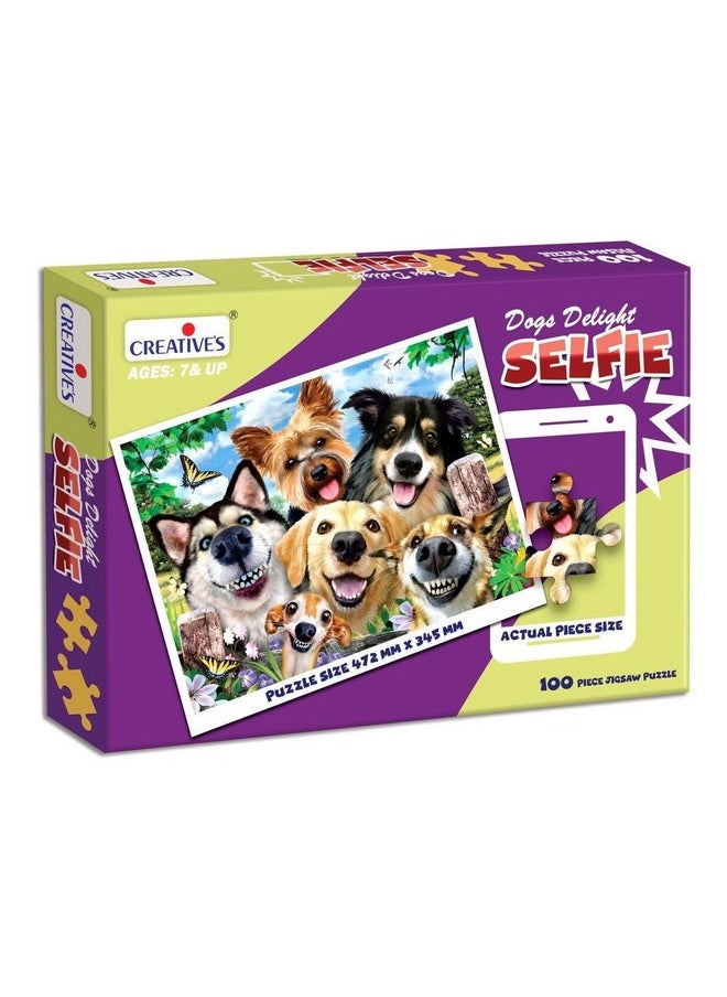 Creative's Dog Delight Selfie | Animal Puzzles | Jigsaw Puzzles for Kids | Eye-Hand Coordination Puzzles | 100 Pieces Puzzles | Ages 7 & Up