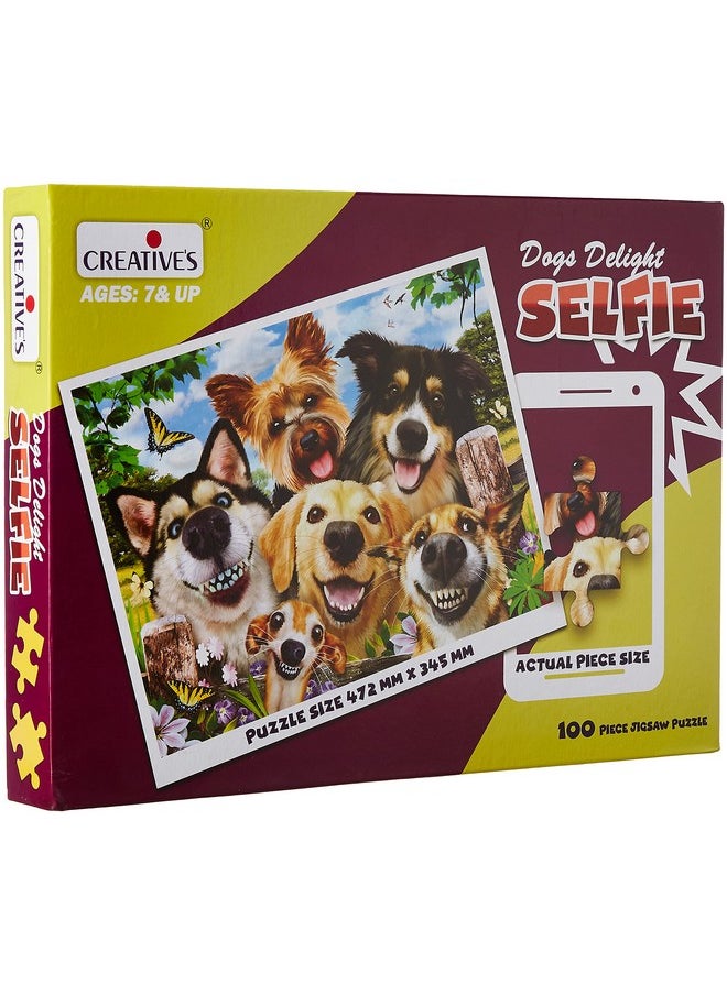Creative's Dog Delight Selfie | Animal Puzzles | Jigsaw Puzzles for Kids | Eye-Hand Coordination Puzzles | 100 Pieces Puzzles | Ages 7 & Up