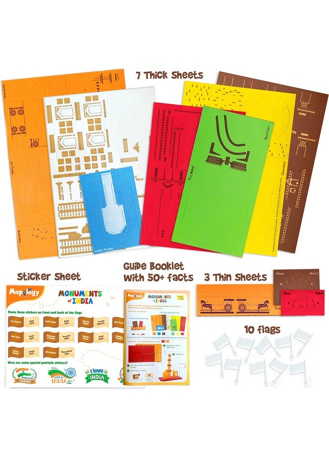 Imagimake Mapology Ultimate Indian Combo: India with Capitals Map Puzzle & Monument of India Construstion Set - Educational Toy for Kids Above 5 Years