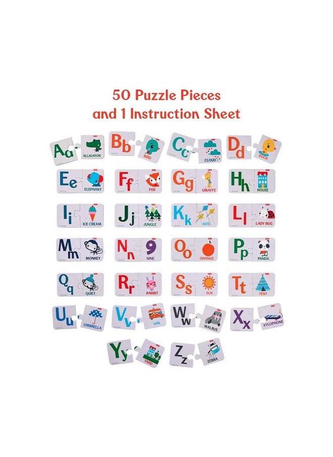 Fisher Price Fun with Alphabets Puzzles - 56 Pieces Alphabet Matching Puzzles for Kids Age 3 Years & Above - Learning and Development Puzzles - Fun & Learn with Colorful Puzzles