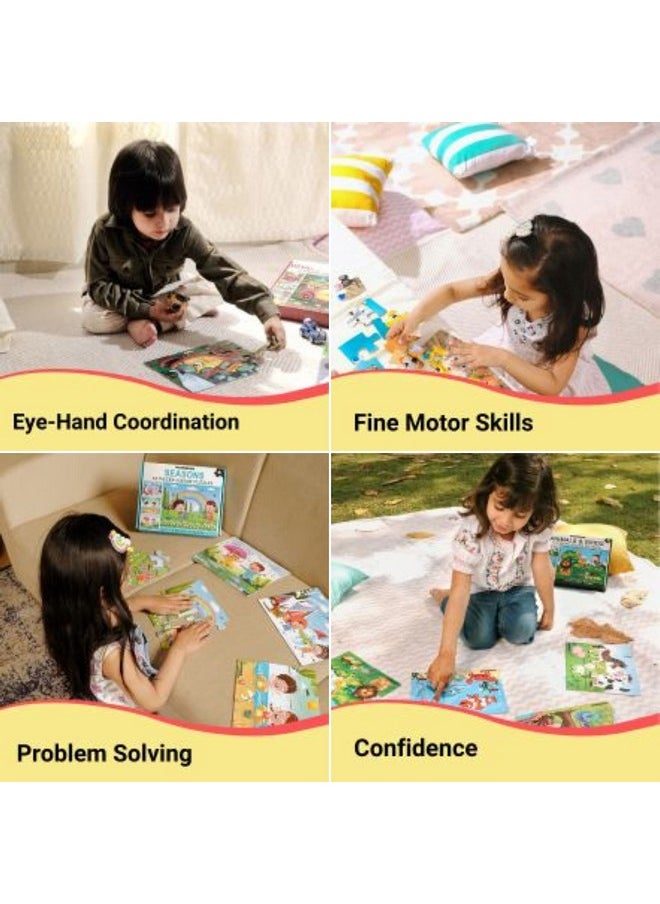 WONDRBOX 12 pcs Insect Jigsaw Puzzle for Kids| 4 Puzzles in a Box | Educational Learning Birthday Return Gift for Kids Ages 3 4 5 6 7 Year Old Boys and Girls