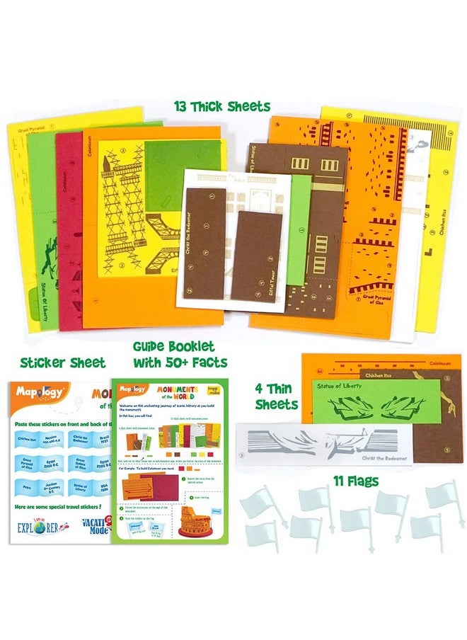 Imagimake Mapology - Learn Monuments & Physical Features of The World, Educational & Construction Based Activity Kit - Puzzles for Kids for Age5 Years+, Best Gift for Boys & Girls