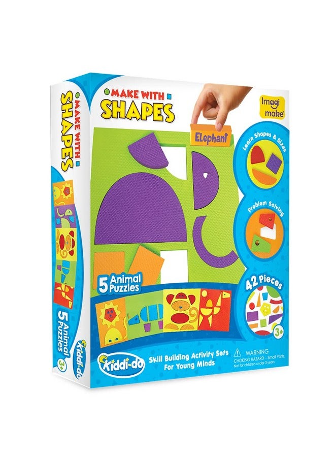 Imagimake Wildlife Themed 5 Animals Activity Puzzle Kit for 3 Years and Above, Multicolour, Baby