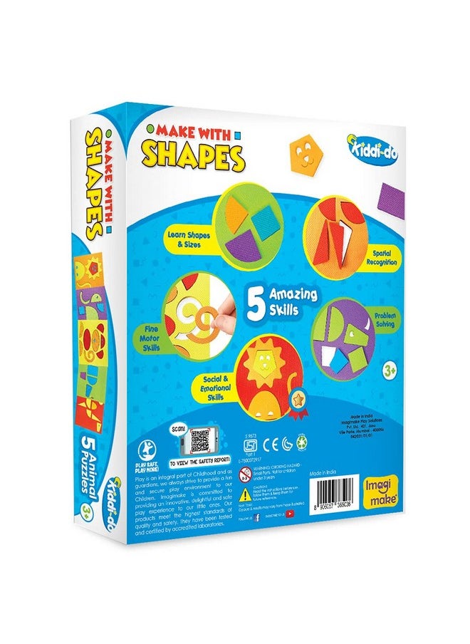 Imagimake Wildlife Themed 5 Animals Activity Puzzle Kit for 3 Years and Above, Multicolour, Baby