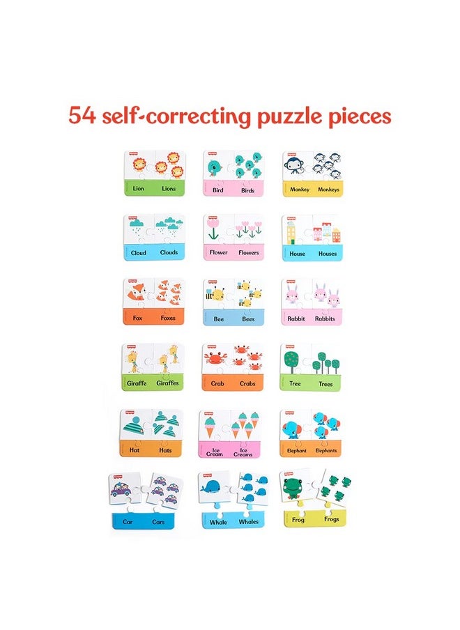 Fisher Price® One & Many - 54 Pieces Singular & Plural Learning Puzzles for Kids Age 4+ Years & Above - Learning and Development Puzzles - Fun & Learn with Colorful Puzzles