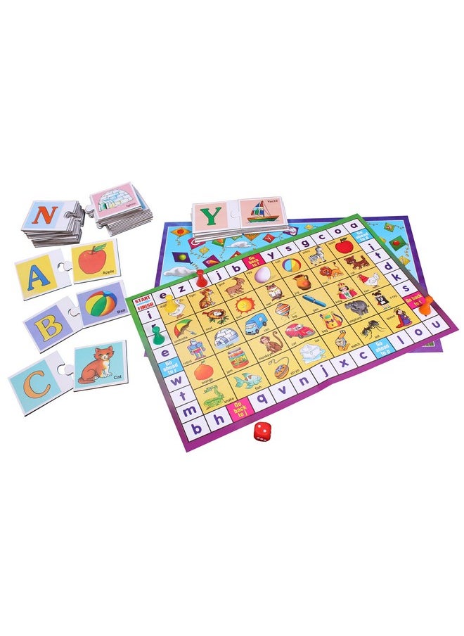 Creative's Alphabet Fun 3 in 1 | Alphabet Learning Puzzles | Match Up Puzzles, Alphabet Race, Alphabet Kites | Educational Game for Children | Puzzles & Board Game | Ages 3 & Up
