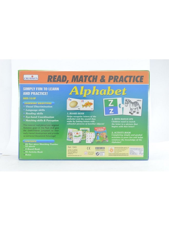 Creative's Read, Match and Practice Alphabet | Early Reading Skills | Practicing and Writing Letters of The Alphabet | Learning & Educational Puzzles | Capital and Small Letter Alphabet | Ages 3 & Up
