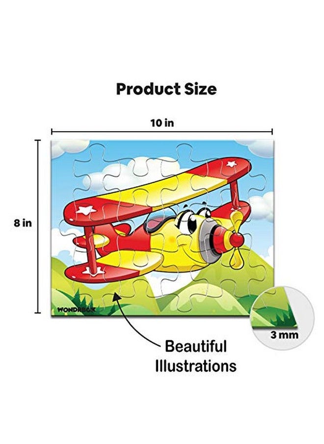 WONDRBOX 12 pcs Transport Jigsaw Puzzle for Kids| 4 Puzzles in a Box | Educational Learning Birthday Return Gifts for Kids Ages 3 4 5 6 7 Year Old Boys and Girls