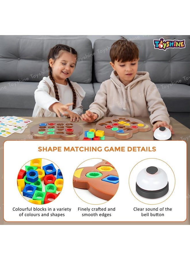 Toyshine Geometric Shape Matching Puzzle Learning Battle Interactive Educational Brainteaser Smart Games Parent Child Interactive Toys for Kids 3+