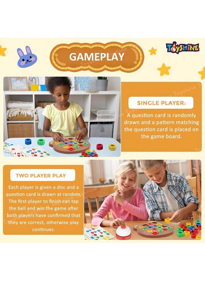 Toyshine Geometric Shape Matching Puzzle Learning Battle Interactive Educational Brainteaser Smart Games Parent Child Interactive Toys for Kids 3+