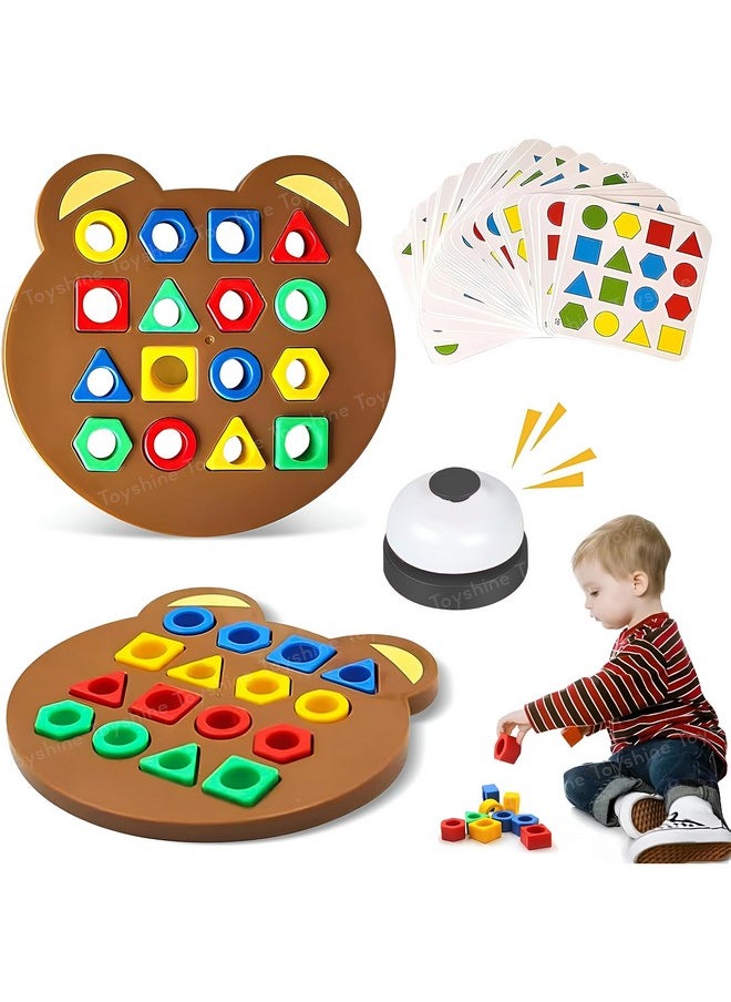 Toyshine Geometric Shape Matching Puzzle Learning Battle Interactive Educational Brainteaser Smart Games Parent Child Interactive Toys for Kids 3+