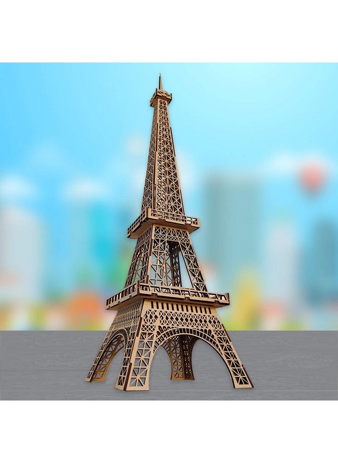 Webby DIY 3D Wooden Art & Craft Eiffel Tower Model Kit, Show Piece, Home & Office Table Decoration, Birthday Gift Puzzle Toy, 29 Pcs