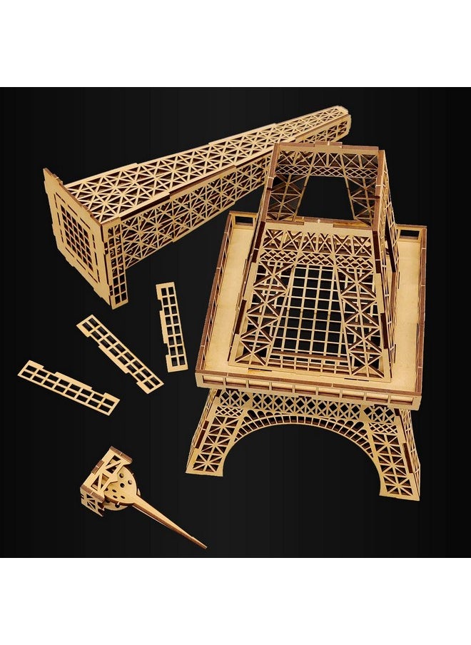 Webby DIY 3D Wooden Art & Craft Eiffel Tower Model Kit, Show Piece, Home & Office Table Decoration, Birthday Gift Puzzle Toy, 29 Pcs