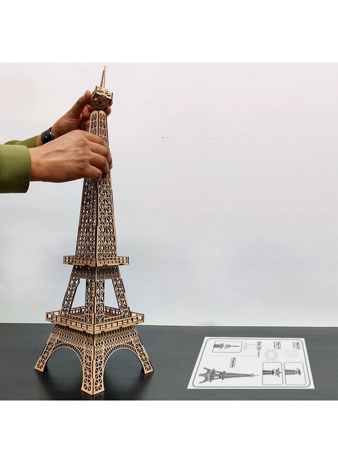 Webby DIY 3D Wooden Art & Craft Eiffel Tower Model Kit, Show Piece, Home & Office Table Decoration, Birthday Gift Puzzle Toy, 29 Pcs