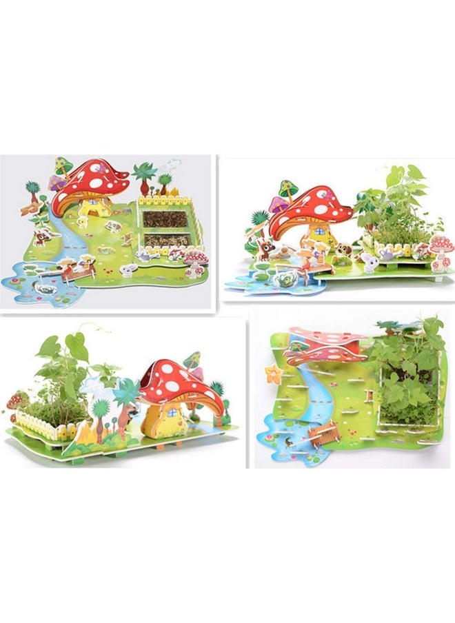 Webby DIY Rural Scenery Building Model 3D Jigsaw Puzzle with Real Plant Education Toy,34Pcs