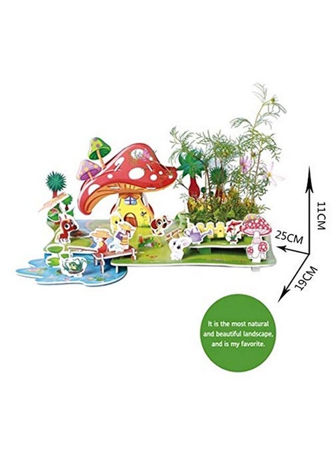 Webby DIY Rural Scenery Building Model 3D Jigsaw Puzzle with Real Plant Education Toy,34Pcs
