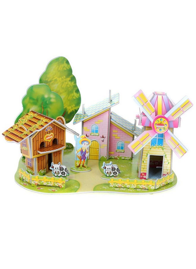 Webby Kid DIY Cozy Farm Building Model 3D Jigsaw Puzzle With Real Plant Eductaion Toy,38Pcs