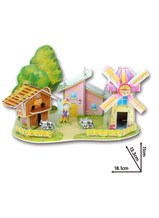 Webby Kid DIY Cozy Farm Building Model 3D Jigsaw Puzzle With Real Plant Eductaion Toy,38Pcs