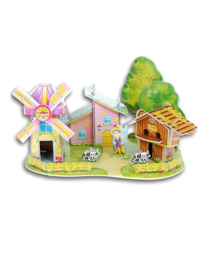 Webby Kid DIY Cozy Farm Building Model 3D Jigsaw Puzzle With Real Plant Eductaion Toy,38Pcs