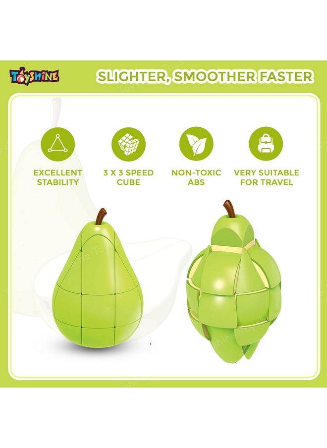 Toyshine Pear Shaped Magic Speed Cube 3x3, Stress Relief Toys for Adults & Children, Cube Educational Creative Puzzle Toys Gifts for Kids Boys Girls Age 3 +