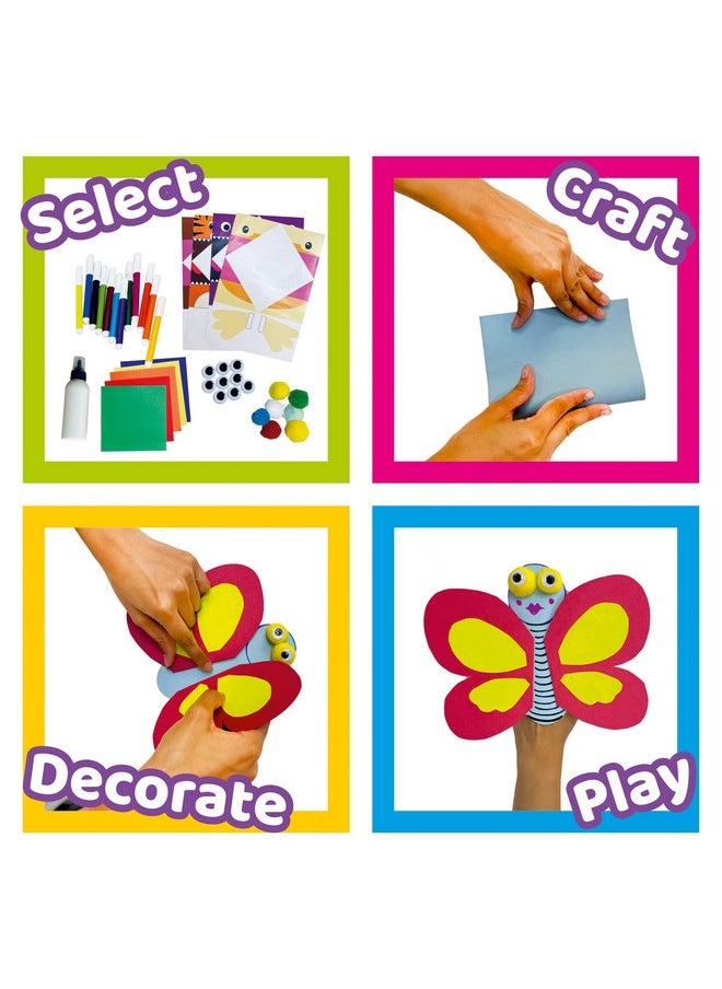 Webby DIY Hand Puppets Art and Craft Activity Kit | Hobby Kit | Decoration | School Projects | Craft Supply | Make 10 Hand Puppet | Return Gift for Kids