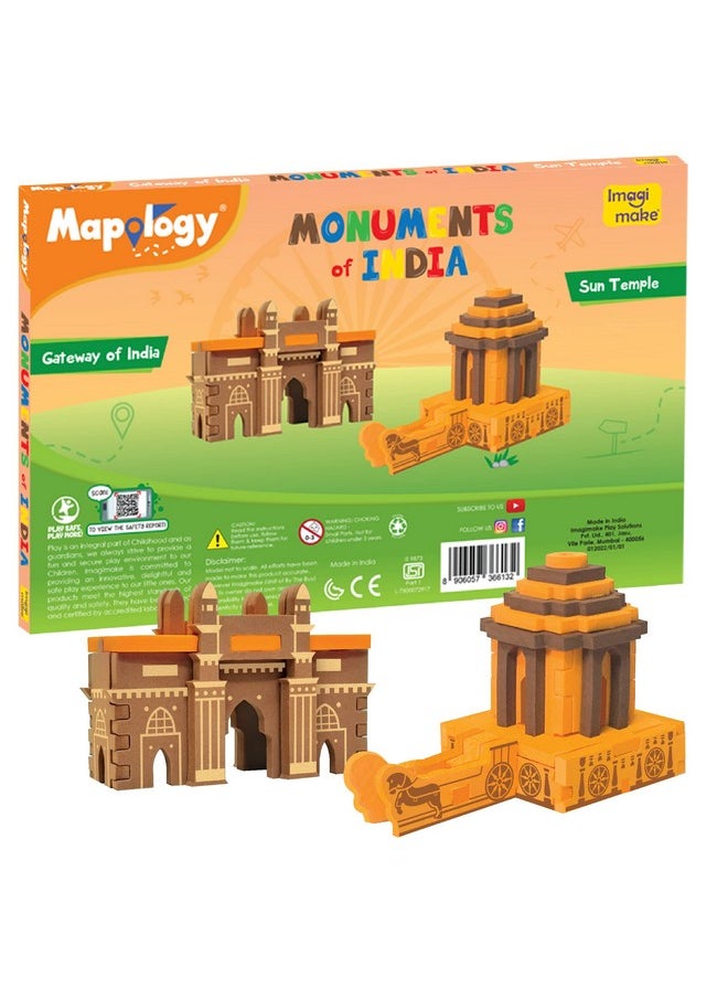 Imagimake Kid Mapology Monuments Mini Sets - Educational Toy For Boys & Girls Above 5 Years - Assorted Pack Of 12