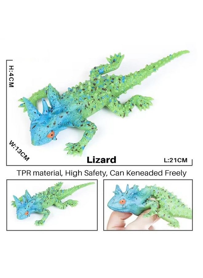 SUPER TOY Reptile Toy for Kids Realistic Gecko Lizard Figurine Rubber Animal Cold Blooded Lifelike Soft Prank Toys Educational Gift Boys Girls
