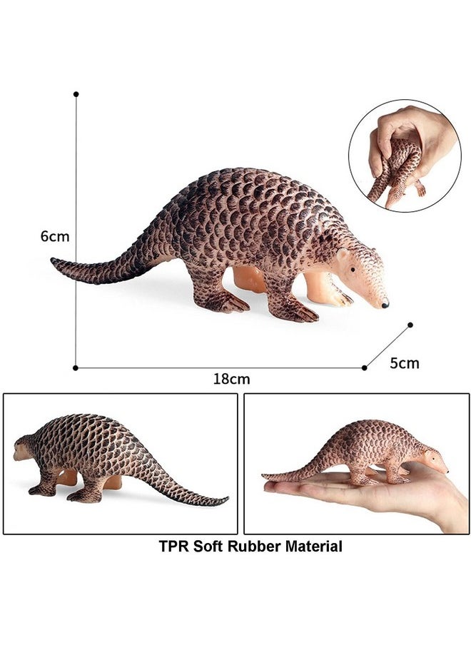 SUPER TOY Realistic Pangolin Animal Figure Toy Set for Boys and Girls, Educational Cold Blooded Soft Animal Set Props Prank Toy Lifelike Animal Replica