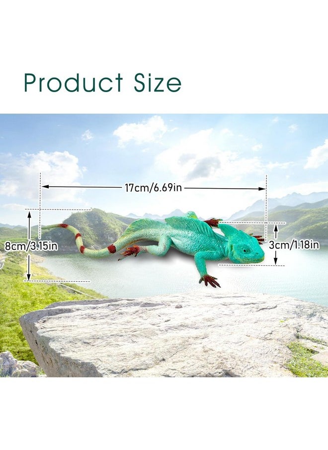SUPER TOY Reptile Toy for Kids Realistic Gecko Lizard Blue Ocean Chameleon Figurine Rubber Animal Cold Blooded Lifelike Soft Prank Toys Educational Gift Boys Girls