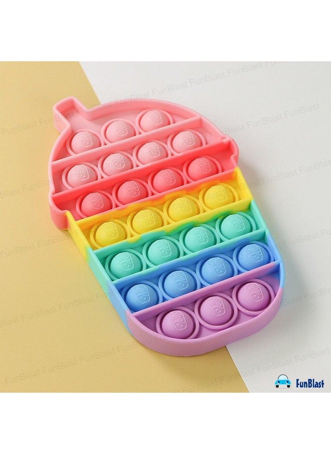 FunBlast Pop it Toy for Kids, Pack of 2 Unit - Tumbler with 2 Keychain Pop it Fidget Toy for Kids, Real Silicone Pop it Games for Kids (Multicolor)