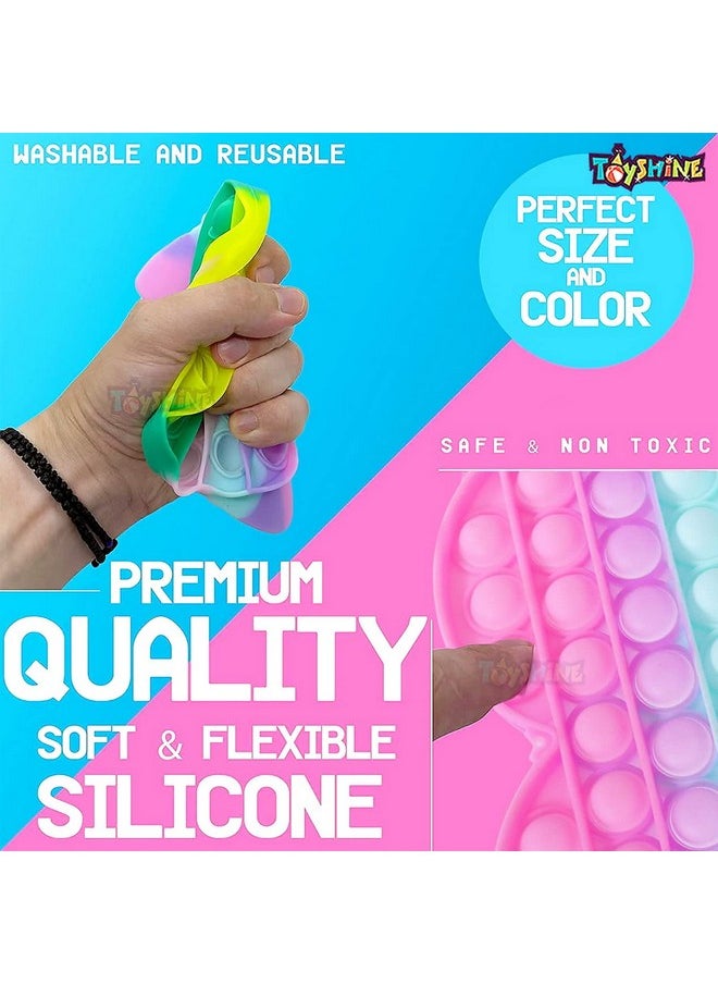 Toyshine Pack of 1- Big Heart 82 Bubbles Pop it Popping Sounds Toy, Push Bubbles for Autism Stress Reliever, Sensory Pop It Toy- Purple Mulitcolor