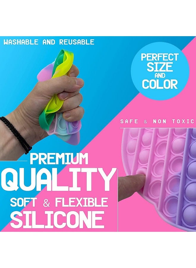 Toyshine Pack of 2- Apple - Fidget Popping Sounds Toy, BPA Free Silicone, Push Bubbles Toy for Autism Stress Reliever, Sensory Toy- Pastel Colors Pop It Toy