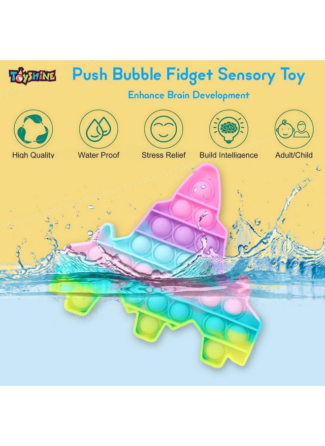 Toyshine Pack of 3 -Car, Fighter Jet,Ice Cream Fidget Popping Sounds Toy, BPA Free Silicone, Push Bubbles Toy for Autism Stress Reliever, Sensory Toy Pop It Toys