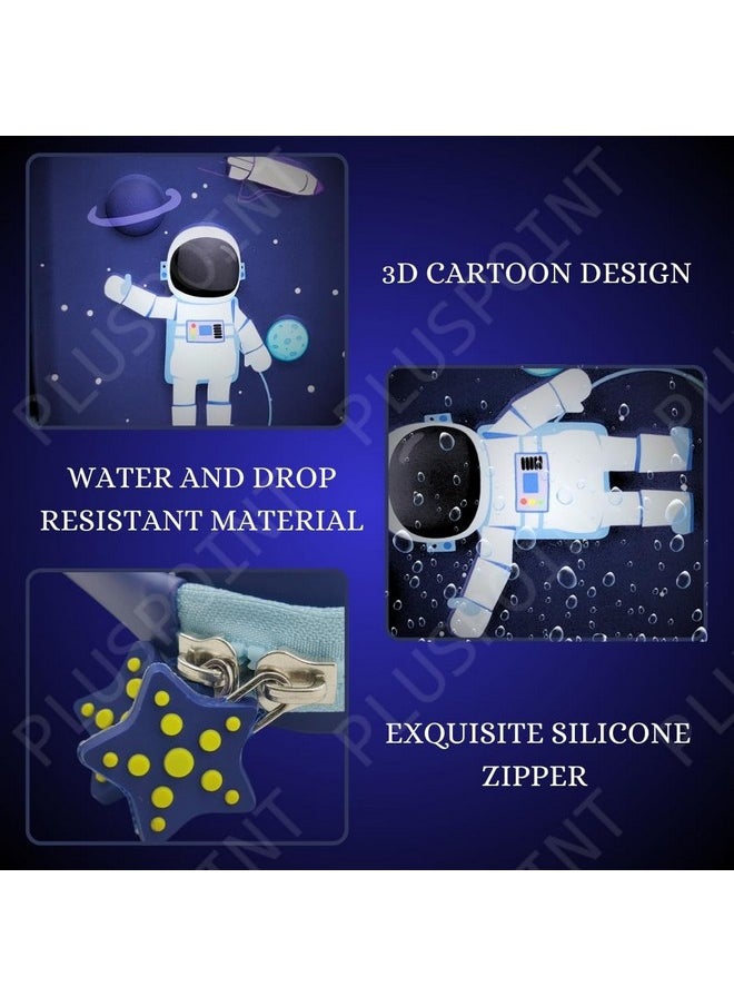 PLUSPOINT 3D Astronaut Pencil case Large Capacity Premium Stylish EVA Case Embossed Compass, School Supply Organizer for Students, Stationery Box, Cosmetic Zip Pouch Bag