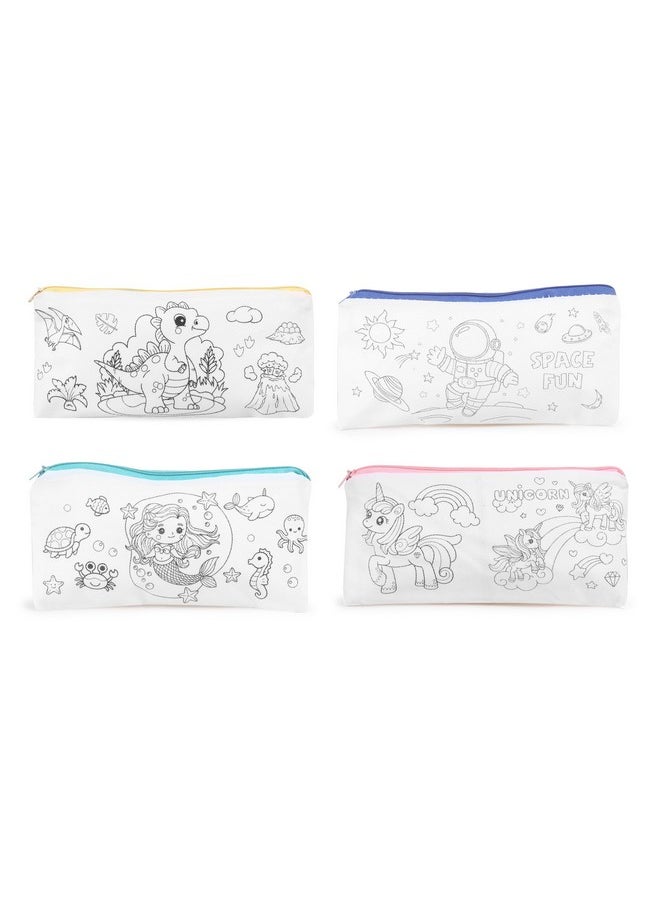 Jiada Return Gifts Set of DIY Colour Graffiti Painting Kids Pencil Pouch, Colour You Own Pouch (Pack of 6)