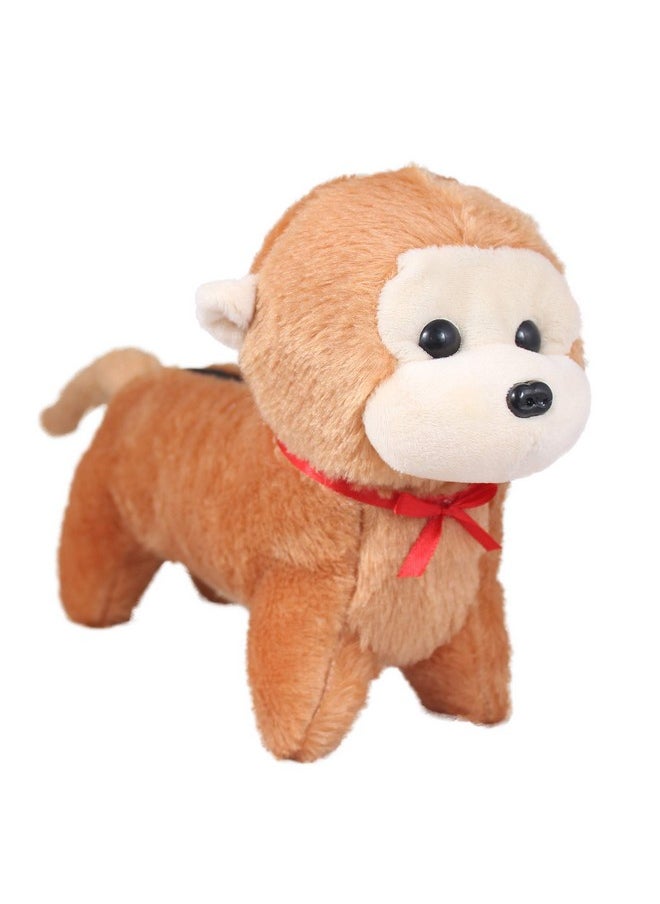 Tickles Brown Plush Soft Monkey Pen Pencil Pouch for Kids School with Zipper 23 cm