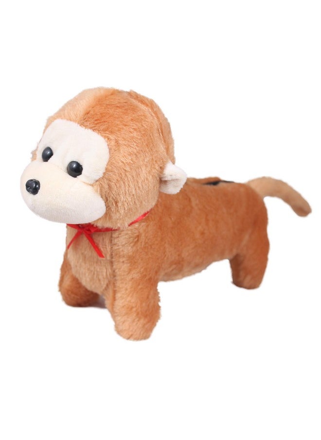 Tickles Brown Plush Soft Monkey Pen Pencil Pouch for Kids School with Zipper 23 cm